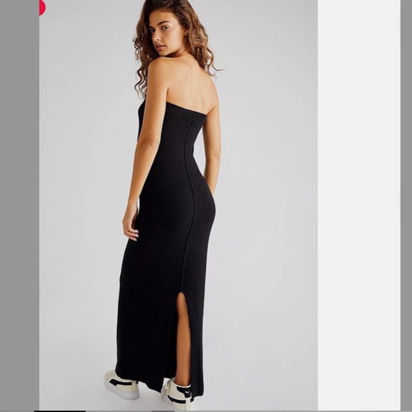 FREE PEOPLE FP BEACH BLACK RIO STRAPLESS SWEATER MAXI DRESS - Picture 4 of 12